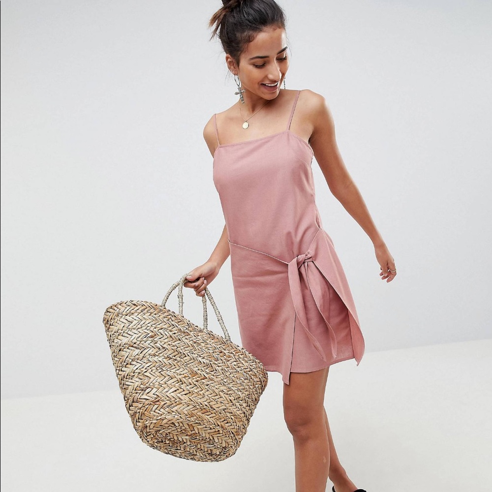 ASOS Square Neck Wrap Front Mini Sundress